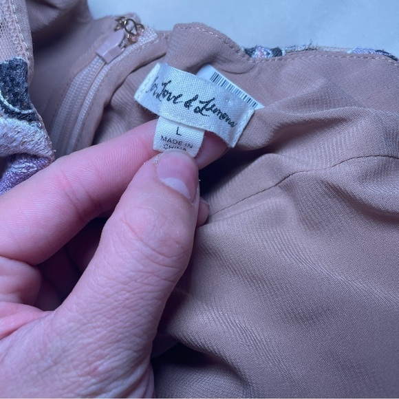 For Love And Lemon- Posy Strapless Mini Dress Size Large Purple Morning Bloom - Picture 8 of 9